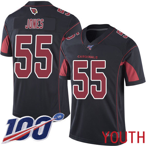 Arizona Cardinals Limited Black Youth Chandler Jones Jersey NFL Football 55 100th Season Rush Vapor Untouchable